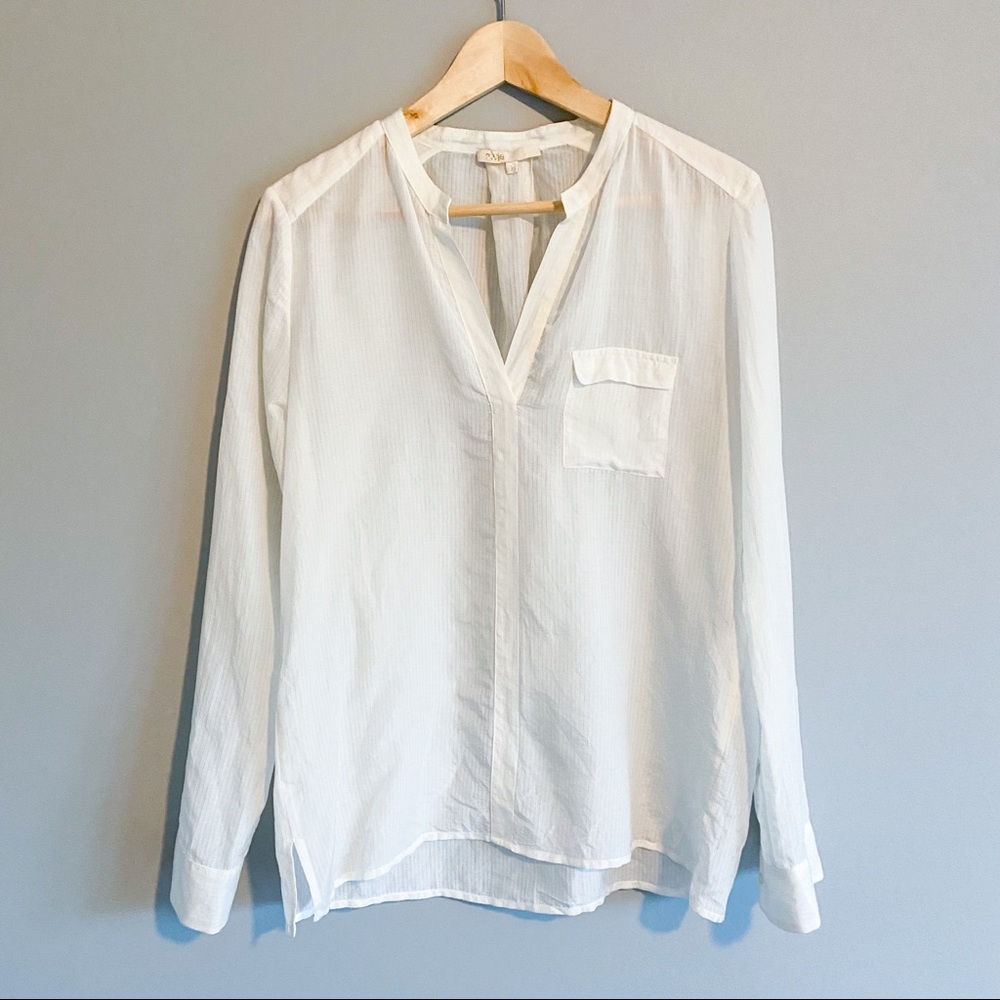 MAJE White Cotton Silk Blend Blouse